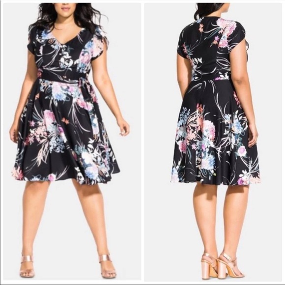 NWT City Chic Floral Flourished Dress Size Small 16 - Picture 1 of 10